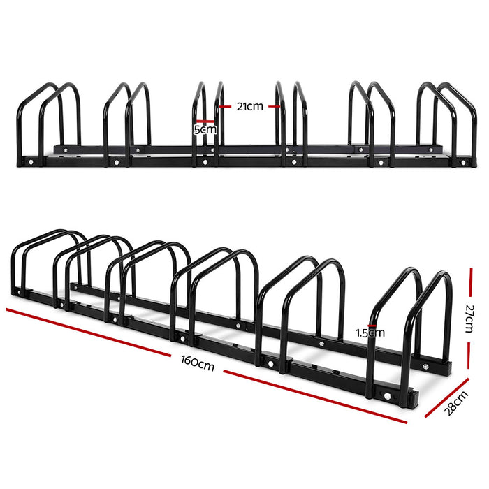 Weisshorn 6 Bike Stand Rack Bicycle Storage Floor Parking Holder Cycling Black