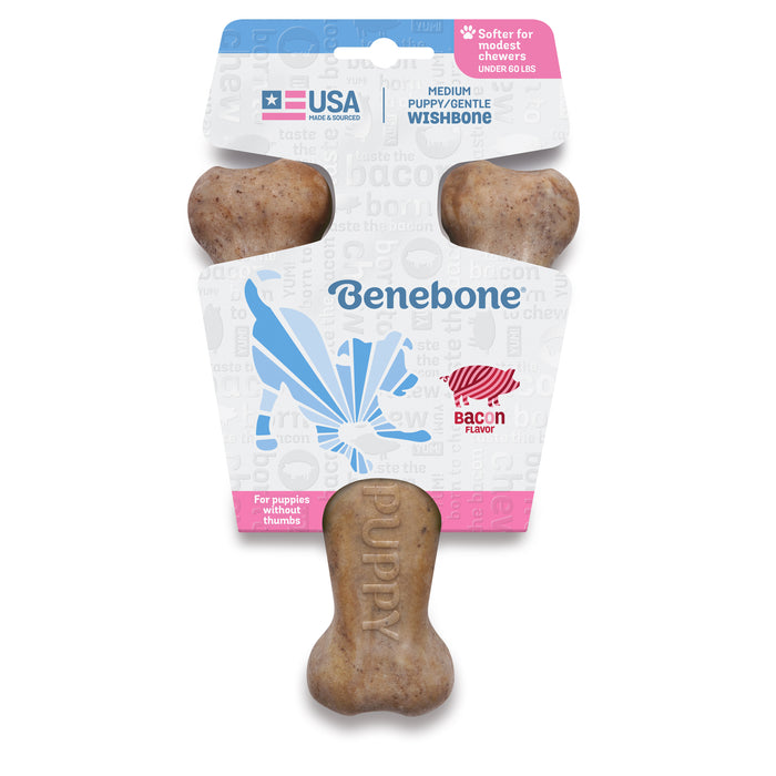 Benebone – Bacon Puppy Wishbone Chew Toy