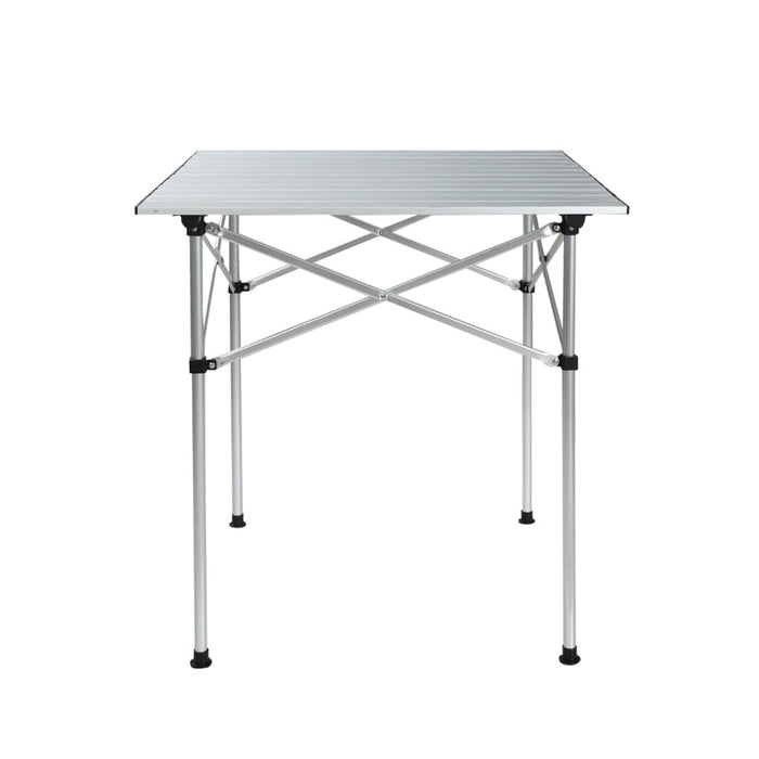 Weisshorn Folding Camping Table 70CM Roll Up Outdoor Picnic BBQ Aluminium Desk