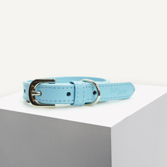 Dan & Sam – Dog Collar – Blue Vegan Leather