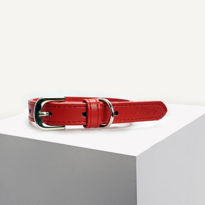 Dan & Sam – Dog Collar – Red Vegan Leather