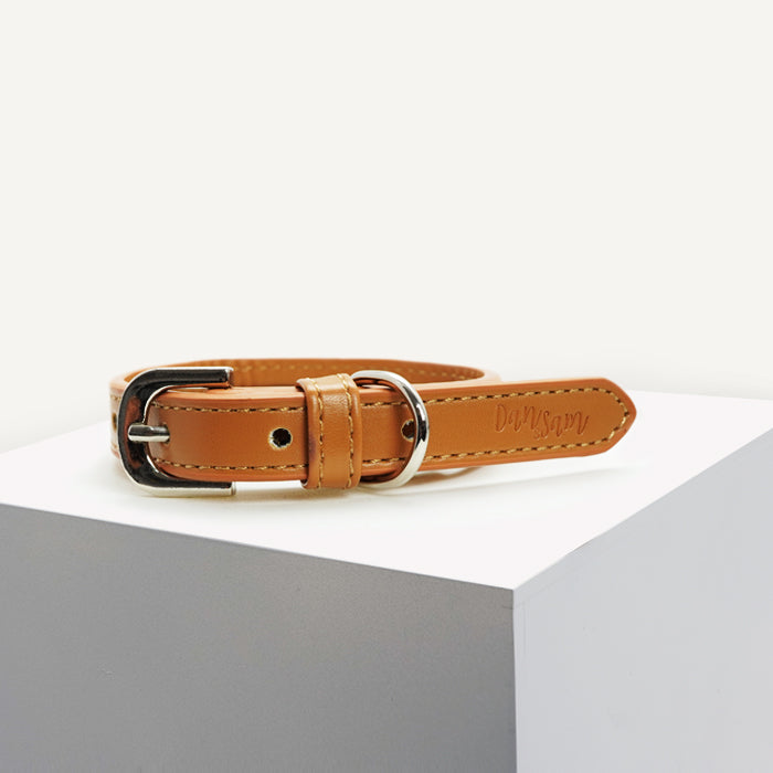 Dan & Sam – Dog Collar – Tan Vegan Leather