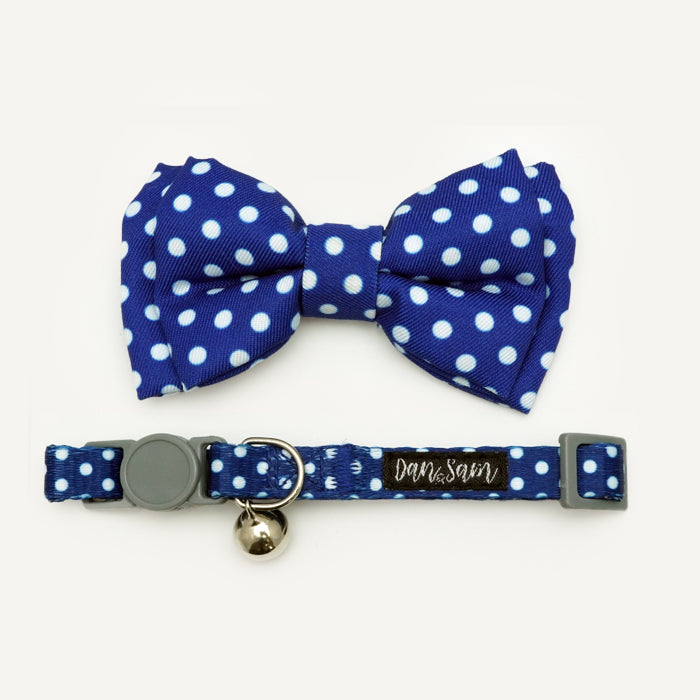 Dan & Sam – Cat Collar & Bowtie – Navy Dream