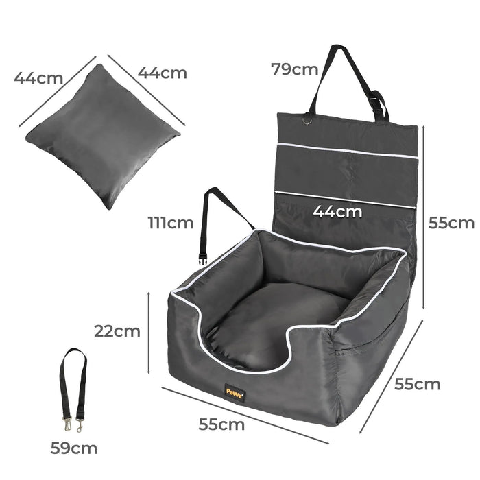 PaWz Puppy Car Booster Seat - Grey