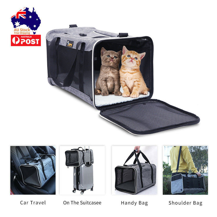 Ondoing Foldable Pet Carrier Bag Cat Dog Soft Crate Cage Kennel Tent Travel Portable Car