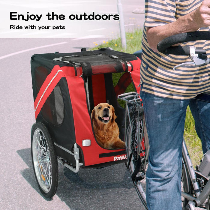 PaWz Pet Trailer Bike Foldable Pet Trailer Outdoor Cycling With Sunroof