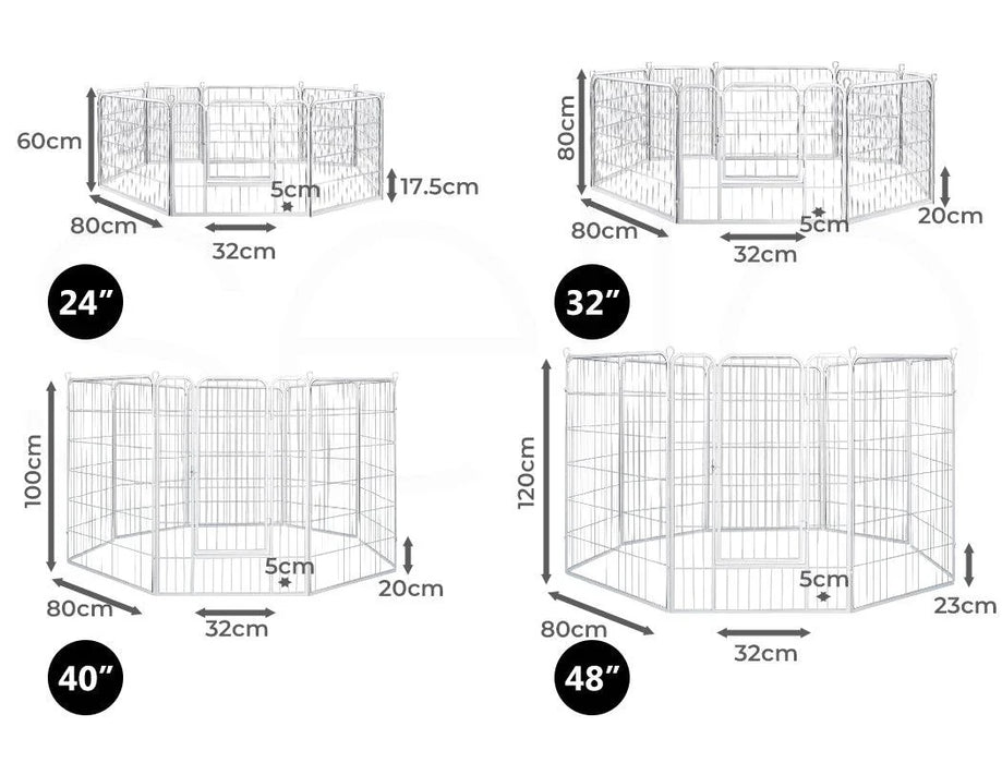 PaWz 8 Panel Playpen White