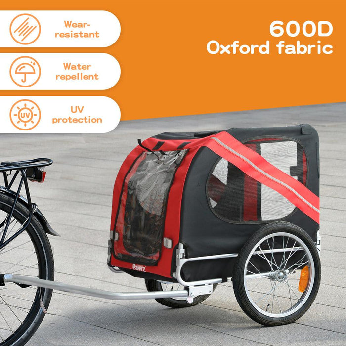 PaWz Pet Trailer Bike Foldable Pet Trailer Outdoor Cycling With Sunroof