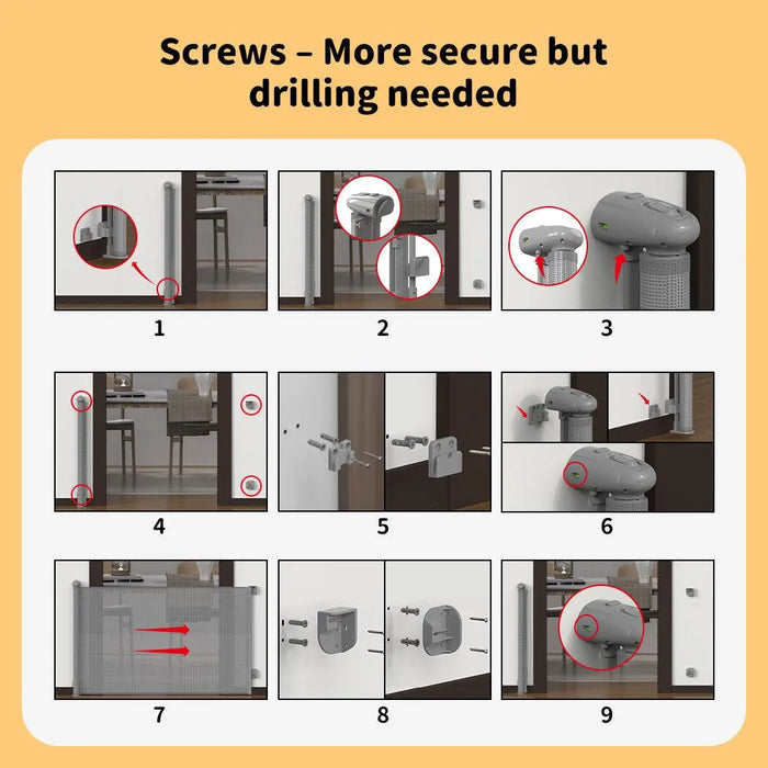 Retractable Mesh Pet Gate 1.5m